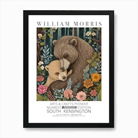 William Morris Print Mamma Bear Flowers Valentines Mothers Day Gift Botanical Art Print