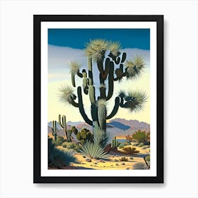 Herbert S Joshua Tree Vintage Botanical Line Drawing  (9) Art Print