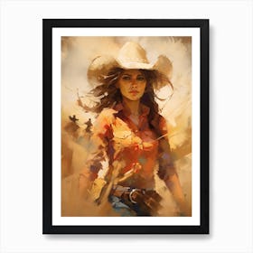 Cowgirl Impressionism Style 2 Art Print
