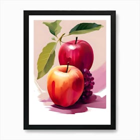 Apples And Grapes Art Print