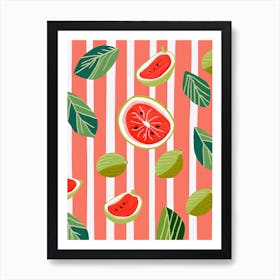 Guava Fruit Summer Illustration 2 Art Print