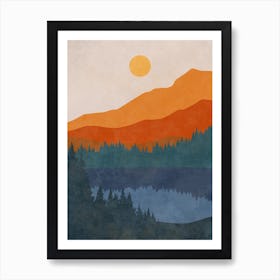 Sunset In The Mountains 8 Art Print