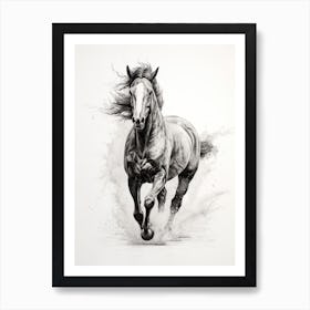 A Horse Painting In The Style Of Stippling 1 Art Print