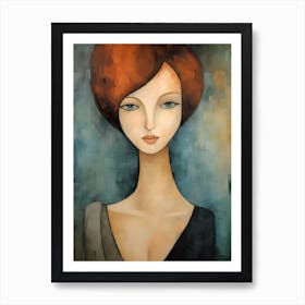 Contemporary art of woman's portrait 10 Art Print