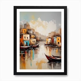 Boats In The Harbor Poster