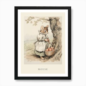 Beatrix Potter Inspired  Animal Watercolour Mouse 1 Art Print