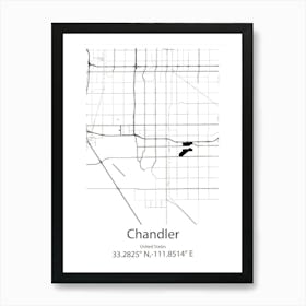 Chandler,United States Minimalist Map Art Print