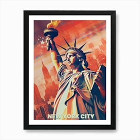 Statue Of Liberty New York City Travel Art Print
