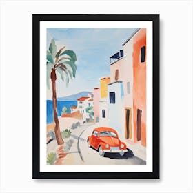 Watercolor Italian Coast Art Print