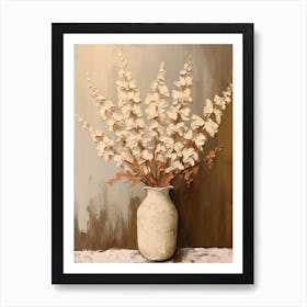 Snapdragon, Autumn Fall Flowers Sitting In A White Vase, Farmhouse Style 2 Art Print