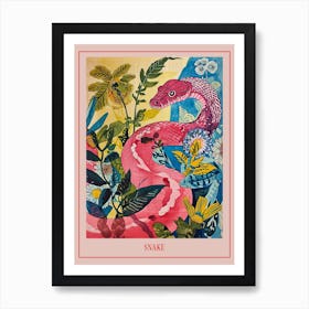 Floral Animal Painting Snake 4 Poster Art Print