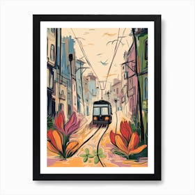 Lisbon, Flower Collage 7 Art Print