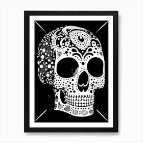 Skull With Pop Art Influences 2 Doodle Art Print