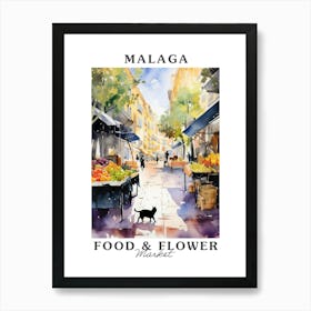 Food Market With Cats In Malaga 1 Poster Art Print