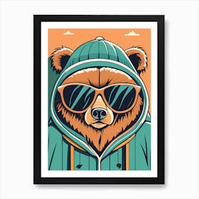 Bear In Sunglasses 3 Art Print