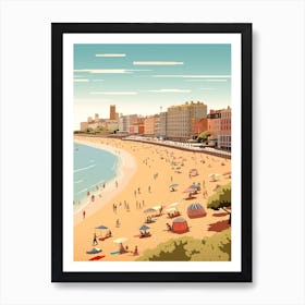 Brighton Beach, England, Graphic Illustration 2 Art Print