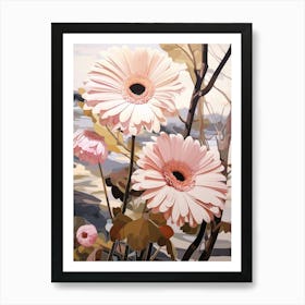 Gerbera Daisy 4 Flower Painting Art Print