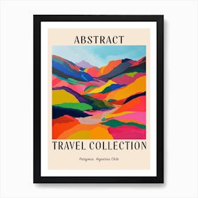 Abstract Travel Collection Poster Patagonia Argentina Chile 4 Art Print