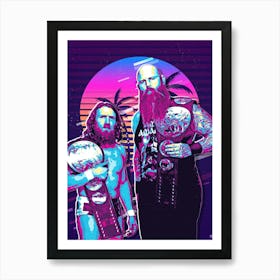 Daniel Bryan And Rowan 80s Retro Art Print