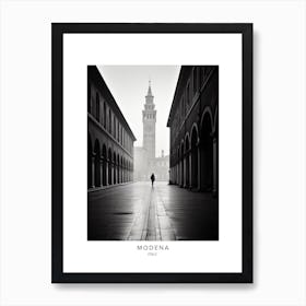 Poster Of Modena, Italy, Black And White Analogue Photography 3 Art Print