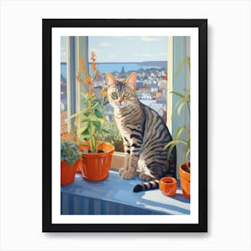 Cat On Window Sill Art Print