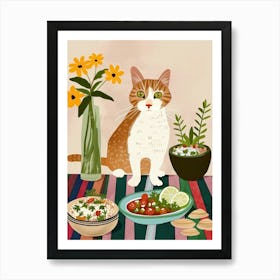 Cat And Mexican Food 2 Art Print