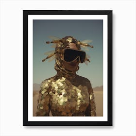 cosmic portrait of a woman beekeeper in the desert 1 Art Print