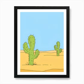 Cactus In The Desert Art Print