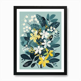 Chestnut Tree Flat Illustration 2 Art Print