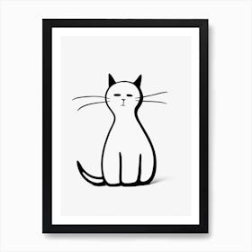 Cat Line Drawing Sketch 4 Art Print