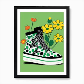 Flowers In A Sneaker 45 Art Print
