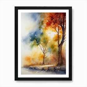 Watercolor Of Trees 8 Art Print