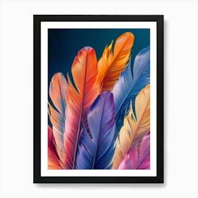 Colorful Feathers 3 Art Print