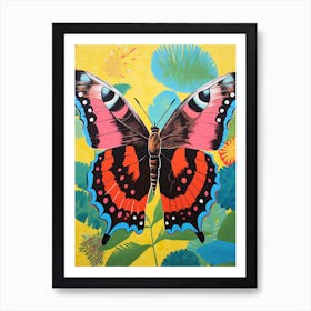 Pop Art Peacock Butterfly 4 Art Print