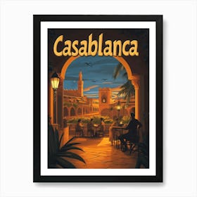 Aihrgdesign A Mid Century Modern Travel Poster For Casablanca 1 Art Print