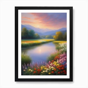 Sunrise In The Mountains Art Print