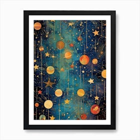 Artistic Solar Sistem Vintage Celestial 6 Art Print