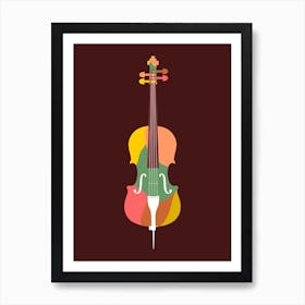 Cello Colorful Pop art Art Print