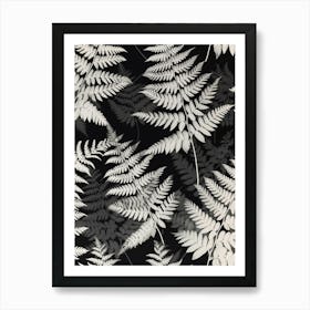 Pattern Poster Silver Lace Fern 1 Art Print