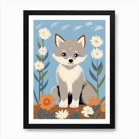 Baby Animal Illustration  Wolf 4 Art Print