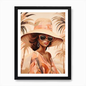 Afro-American Woman In Hat Art Print