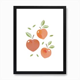 Peach Fruit Colourful Kitchen Art Nursery Wall Art Print