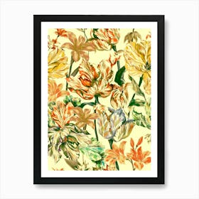 Floral Pattern Vintage Art Print