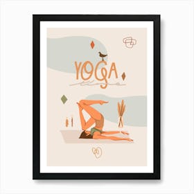 Yoga Pose. Boho Yoga Girl — boho poster, boho wall art 1 Art Print