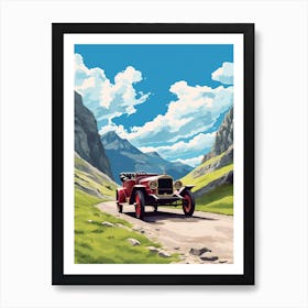 A Ford Model T In The Route Des Grandes Alpes Illustration 1 Art Print