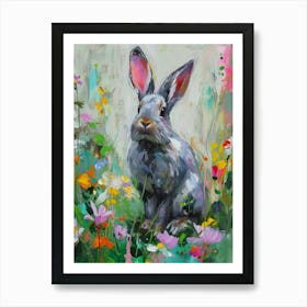 Silver Fox Rabbit Painting 2 Art Print