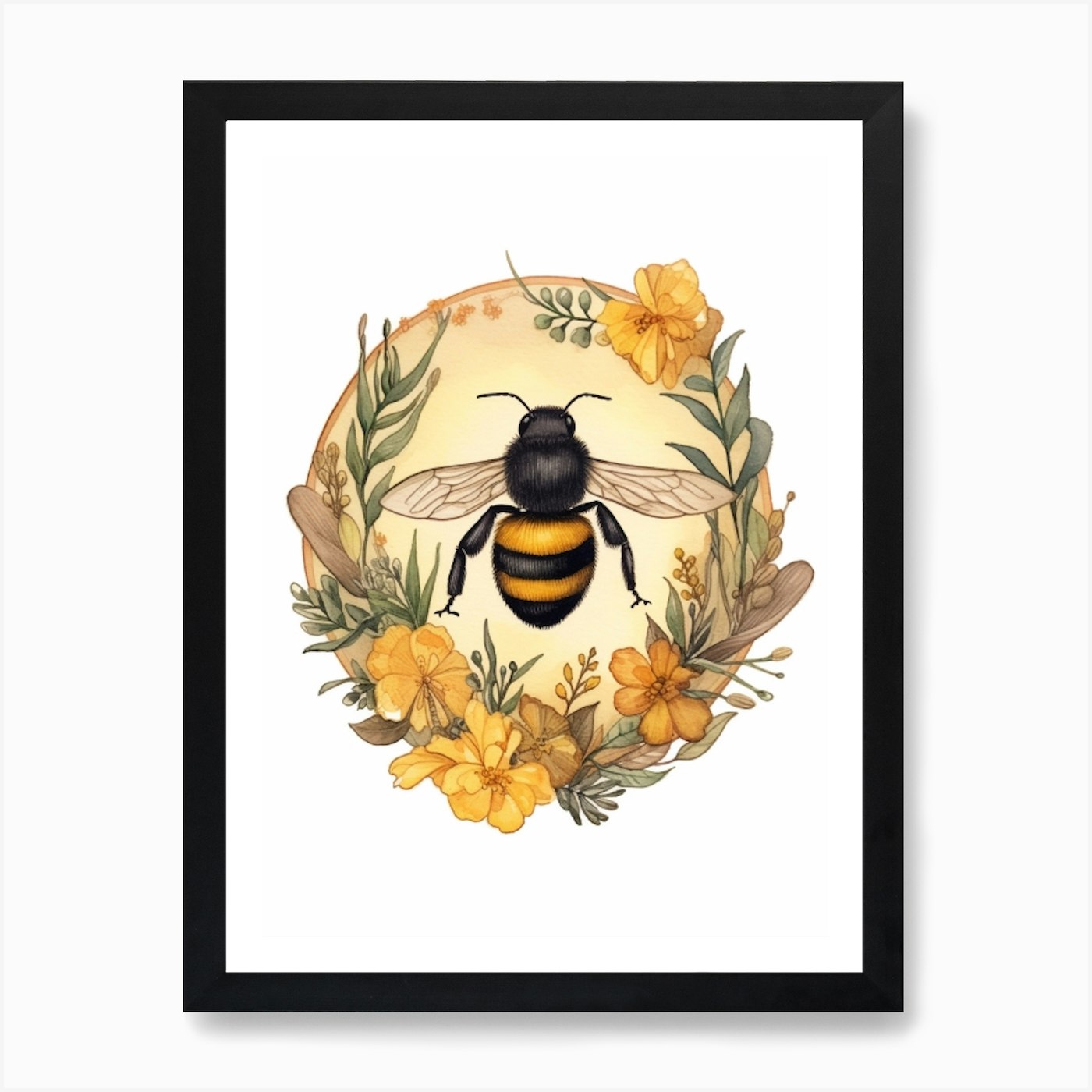 Bumble Bee Decor / Honey Bee Prints / Childrens Neutral Wall Art