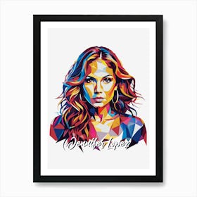 Jennifer Lopez 02 Portrait Music Icon Style WPAP Pop Art Art Print