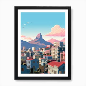 Cape Town, South Africa, Flat Illustration 2 Art Print