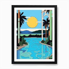 Minimal Design Style Of Bali, Indonesia 1 Art Print